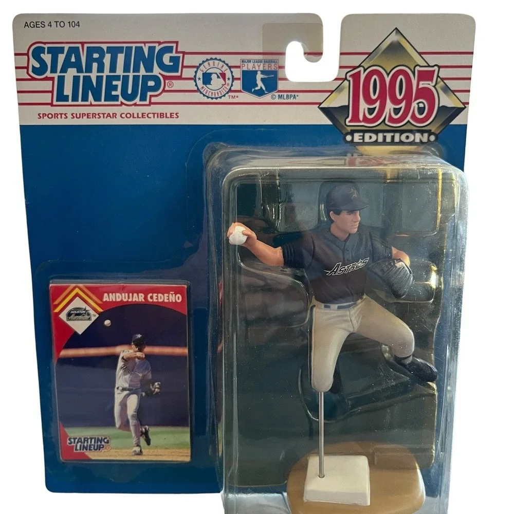 1995 Starting Lineup Andujar Cedeno Houston Astros Action Figure Card Coin 5